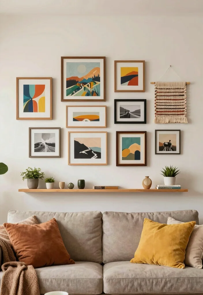 10 Above Sofa Wall Decor Ideas for Living Rooms 1 10 Above Sofa Wall Decor Ideas for Living Rooms 1. Gallery Wall of Art 0