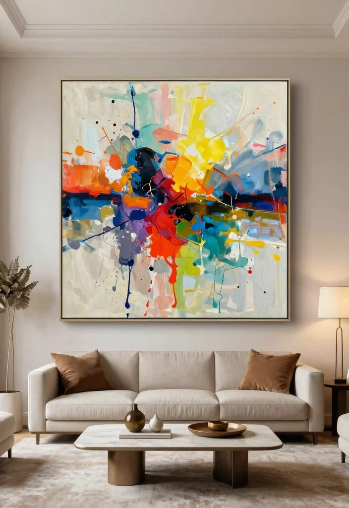 10 Above Sofa Wall Decor Ideas for Living Rooms 13 10 Above Sofa Wall Decor Ideas for Living Rooms 3. Large Scale Art Piece 0