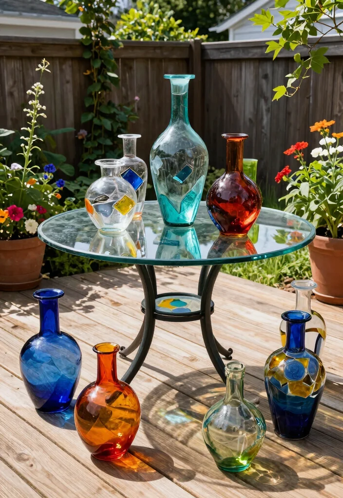 10 Backyard Deck Ideas to Extend Your Living Space Outside 7. Recycled Glass Decor 0