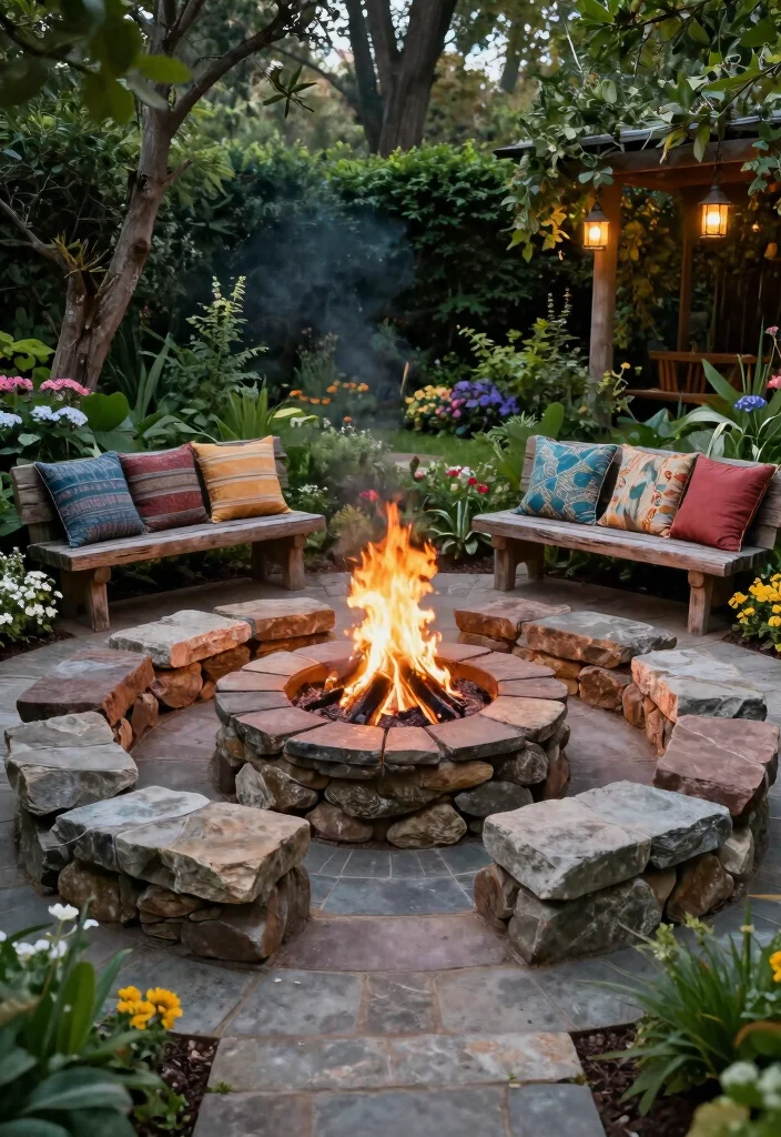 10 Backyard Fire Pit Ideas for Cozy Nights and Gatherings 2 10 Backyard Fire Pit Ideas for Cozy Nights and Gatherings 2. Stone Circle Fire Pit 0