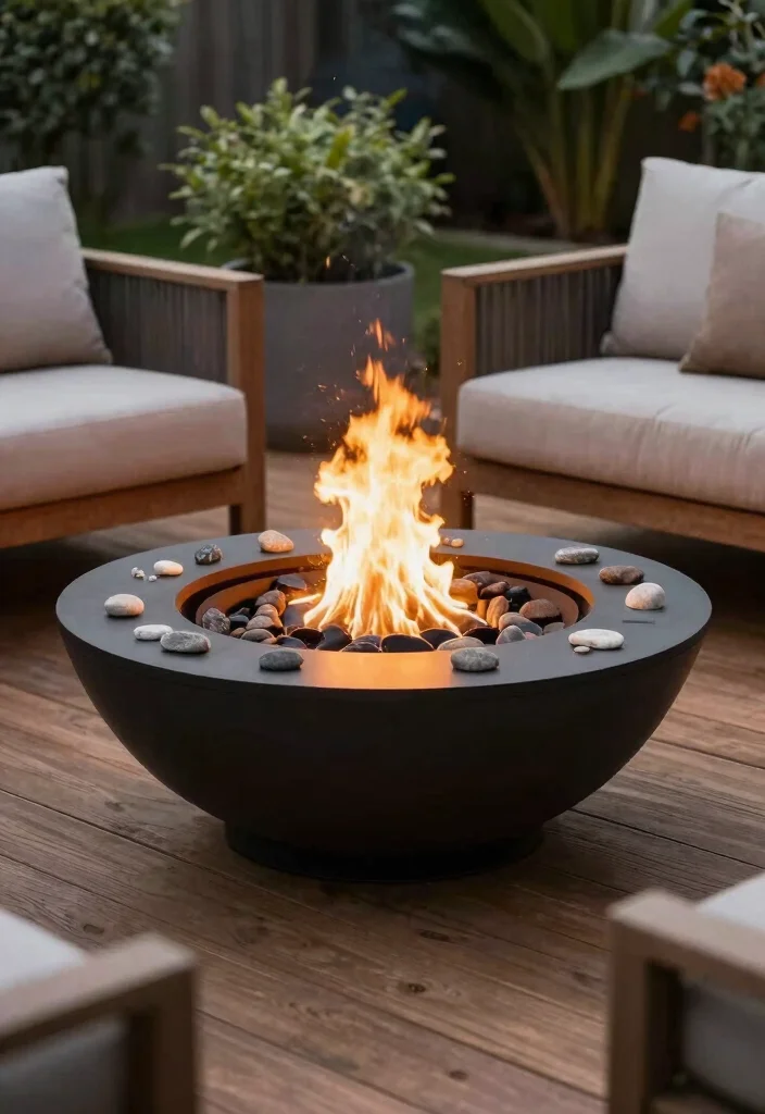 10 Backyard Fire Pit Ideas for Cozy Nights and Gatherings 13 10 Backyard Fire Pit Ideas for Cozy Nights and Gatherings 3. Fire Bowl on a Deck 0