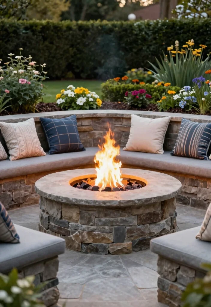 10 Backyard Fire Pit Ideas for Cozy Nights and Gatherings 27 10 Backyard Fire Pit Ideas for Cozy Nights and Gatherings 7. Raised Fire Pit with Seating Wall 0