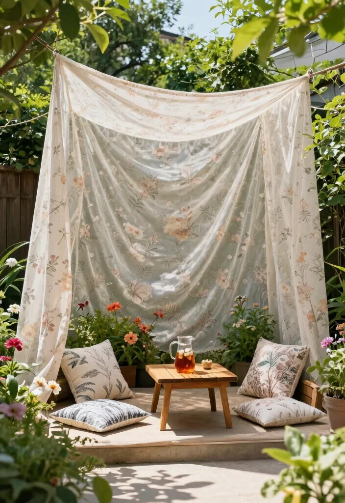 10 Backyard Shade Ideas to Stay Cool and Comfortable 1 10 Backyard Shade Ideas to Stay Cool and Comfortable 1. Elegant Fabric Canopies 0