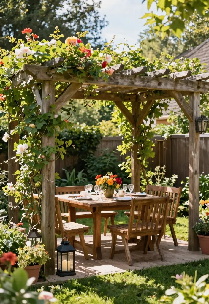 10 Backyard Shade Ideas to Stay Cool and Comfortable 37 10 Backyard Shade Ideas to Stay Cool and Comfortable 7. Pergolas with Climbing Plants 0
