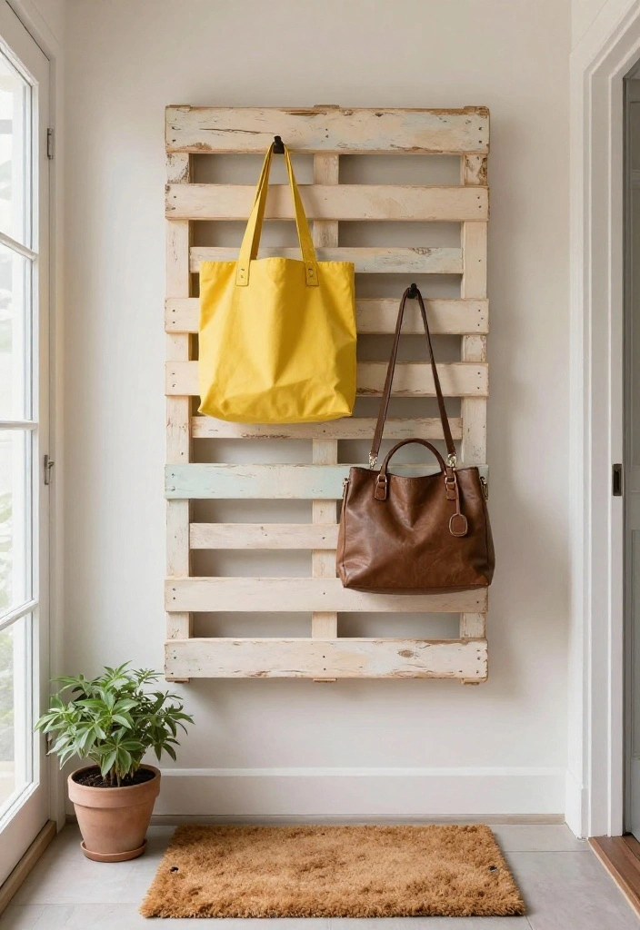 10 Bag Organization Ideas for Closets and Entryways 1. Repurposed Pallet Rack 0