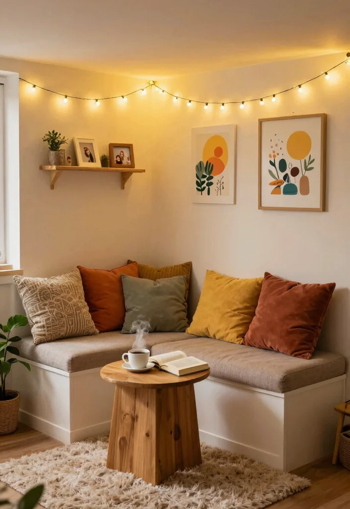 10 Basement Family Room Ideas for Everyday Use 1. Cozy Nook with Built In Seating 0