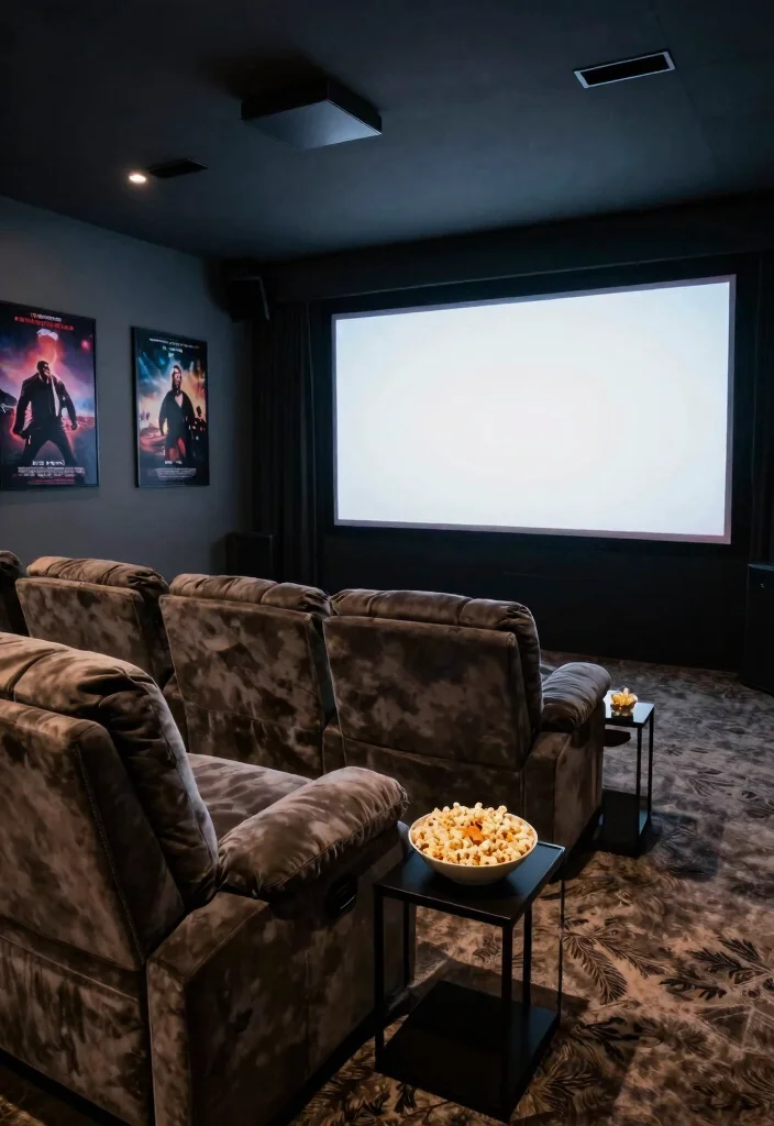10 Basement Family Room Ideas for Everyday Use 3. Home Theater Setup 0