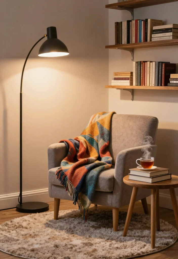 10 Basement Family Room Ideas for Everyday Use 5. Stylish Reading Corner 0