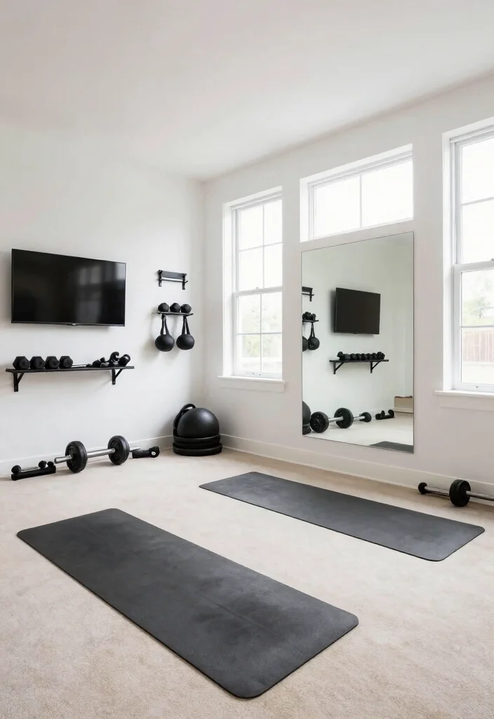 10 Basement Family Room Ideas for Everyday Use 6. Multi Functional Workout Space 0