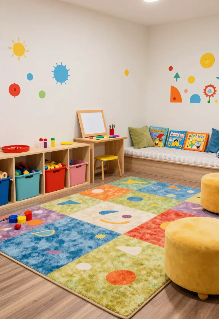 10 Basement Family Room Ideas for Everyday Use 7. Interactive Play Area for Kids 0