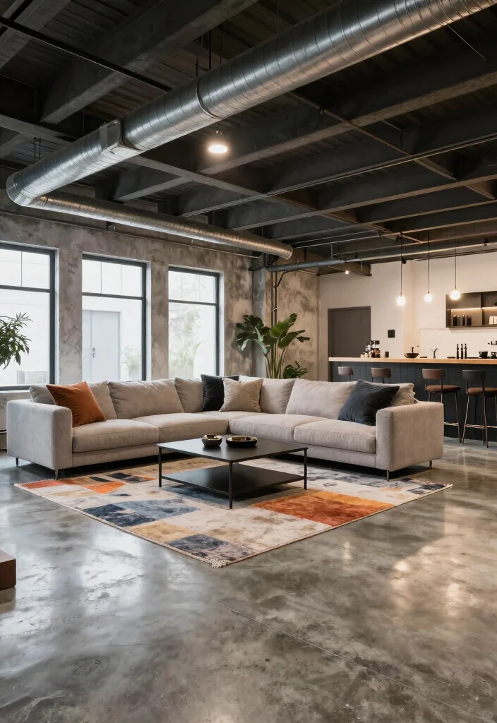 10 Basement Floor Ideas for Comfort and Durability 3. Concrete for an Industrial Edge 0