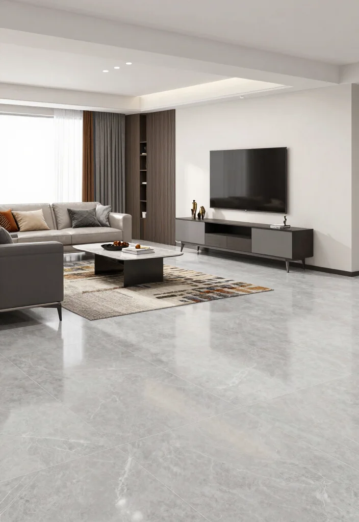 10 Basement Floor Ideas for Comfort and Durability 5. Stylish Tiles for a Modern Vibe 0