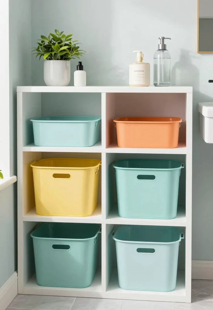 10 Bathroom Organization Ideas for Small and Large Spaces 8. Color Coordination 0