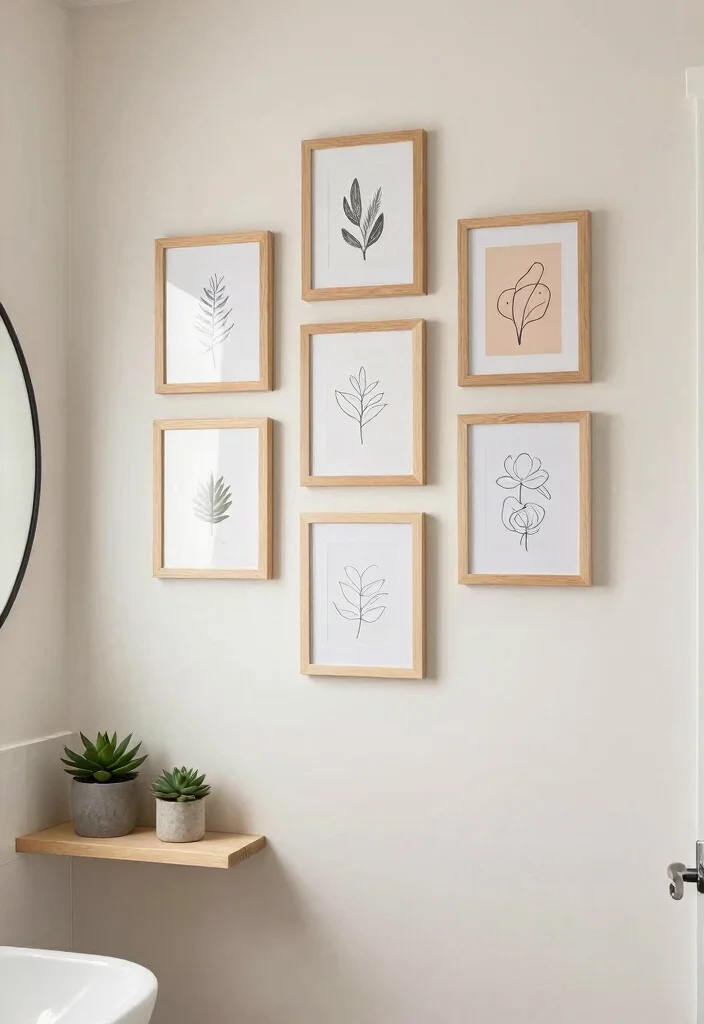 10 Bathroom Wall Decor Ideas for Small Rooms 2. Minimalist Wall Art 0
