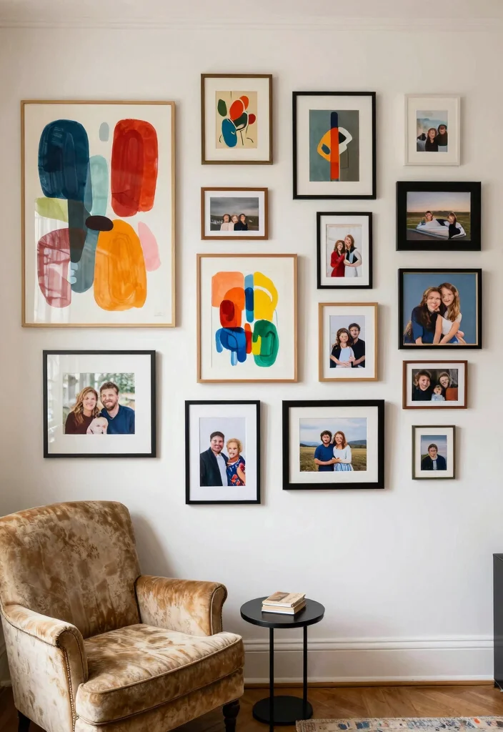 10 Big Wall Decor Ideas for Open Spaces 4. Eclectic Gallery Wall 0