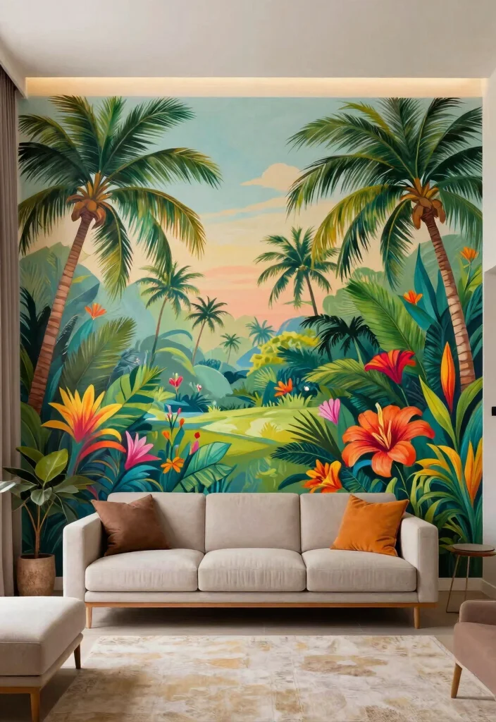 10 Big Wall Decor Ideas for Open Spaces 9. Mural Art 0