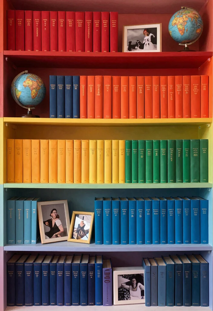 10 Bookshelf Organization Ideas for Style and Function 1. Color Coded Bookshelves 0