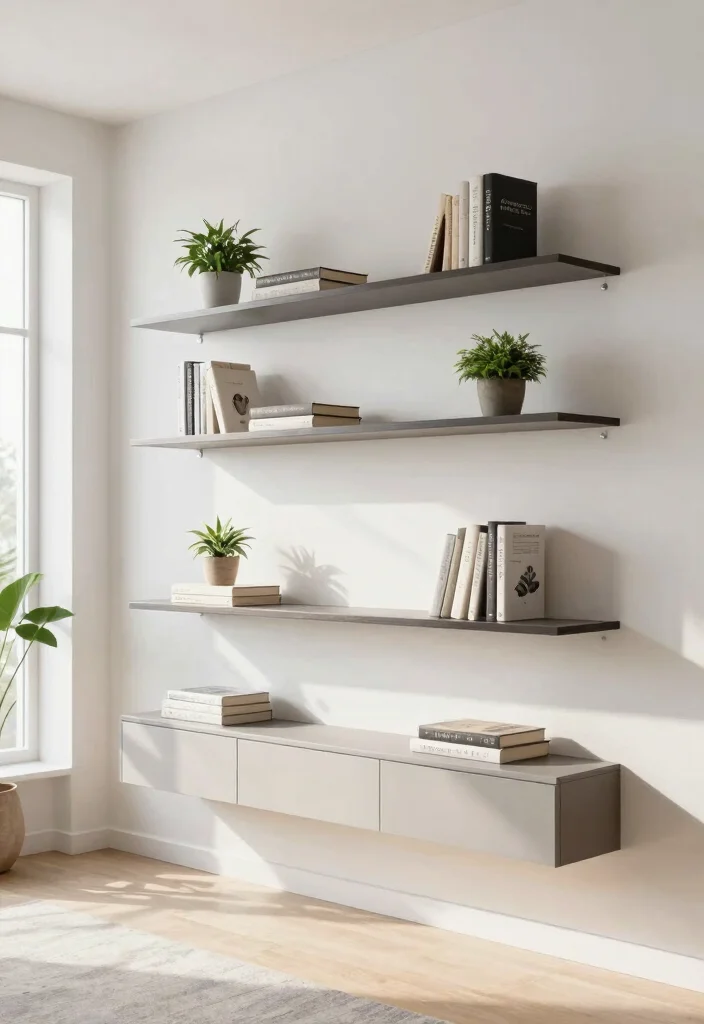 10 Bookshelf Organization Ideas for Style and Function 4. Floating Shelves 0