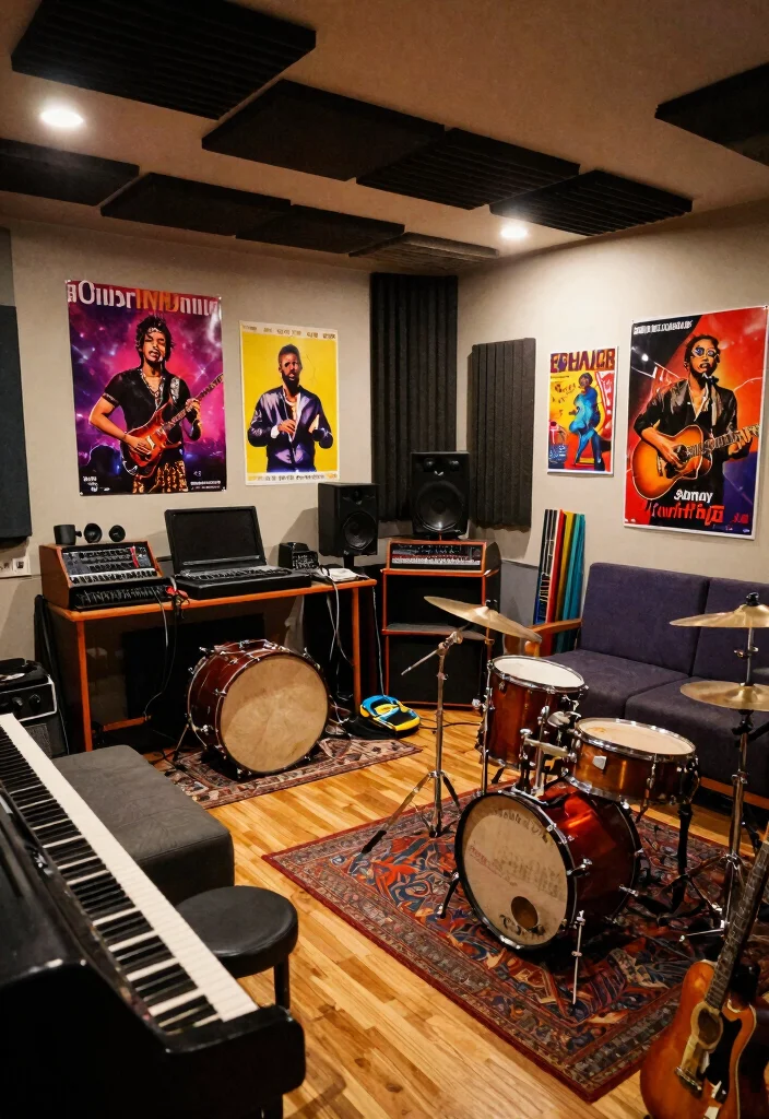 10 Cool Basement Ideas for Game Rooms and Hangouts 27 10 Cool Basement Ideas for Game Rooms and Hangouts 7. Music Studio Hangout 0