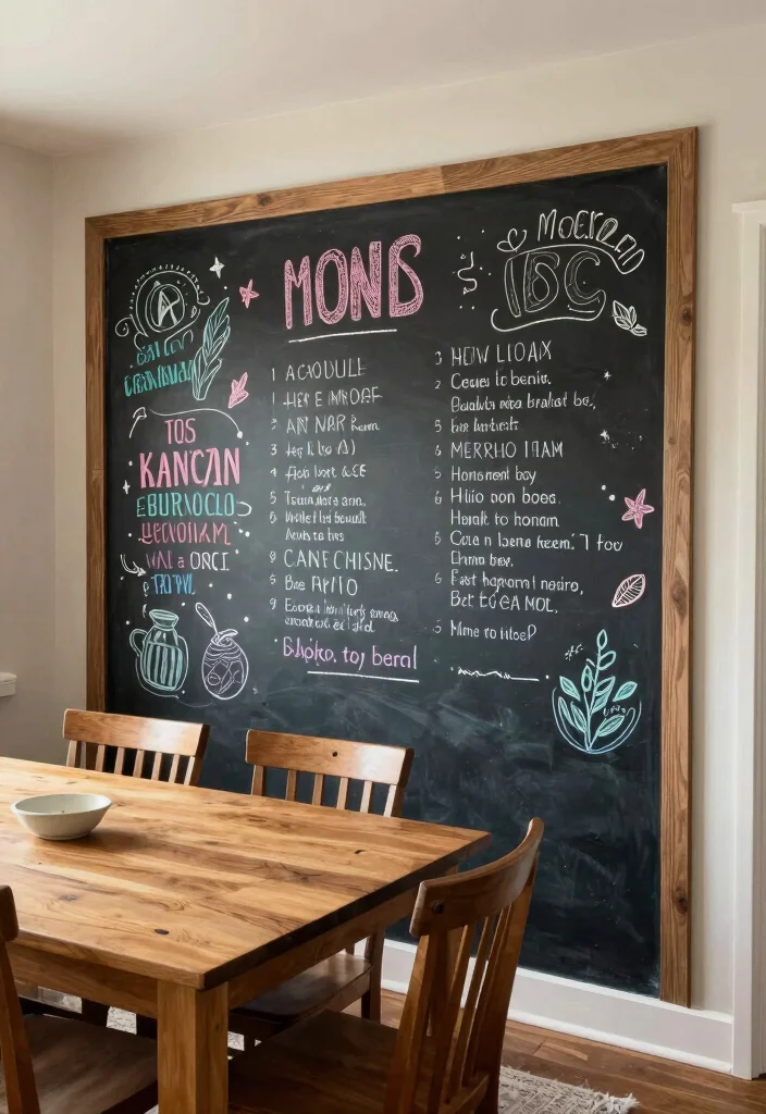 10 Dining Room Wall Decor Ideas for Stylish Meals 35 10 Dining Room Wall Decor Ideas for Stylish Meals 5. Chalkboard Wall for Notes and Menus 0