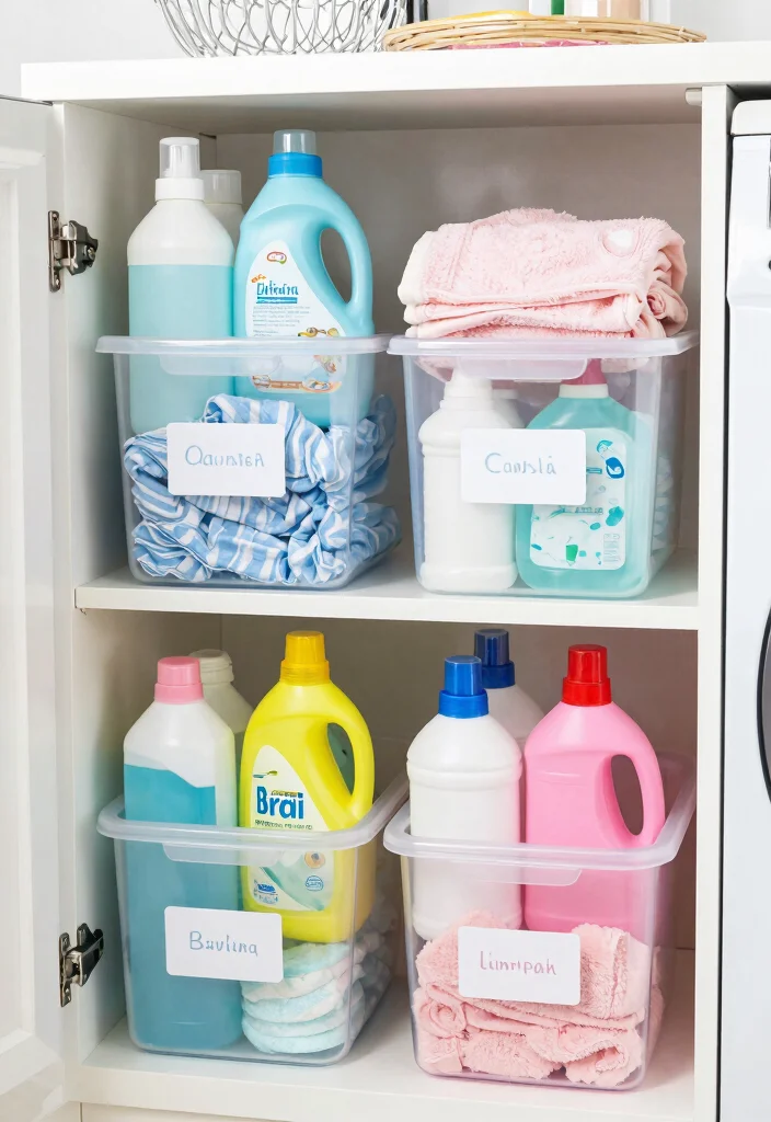 10 Laundry Organization Ideas for Busy Homes 8. Clear Storage Bins 0