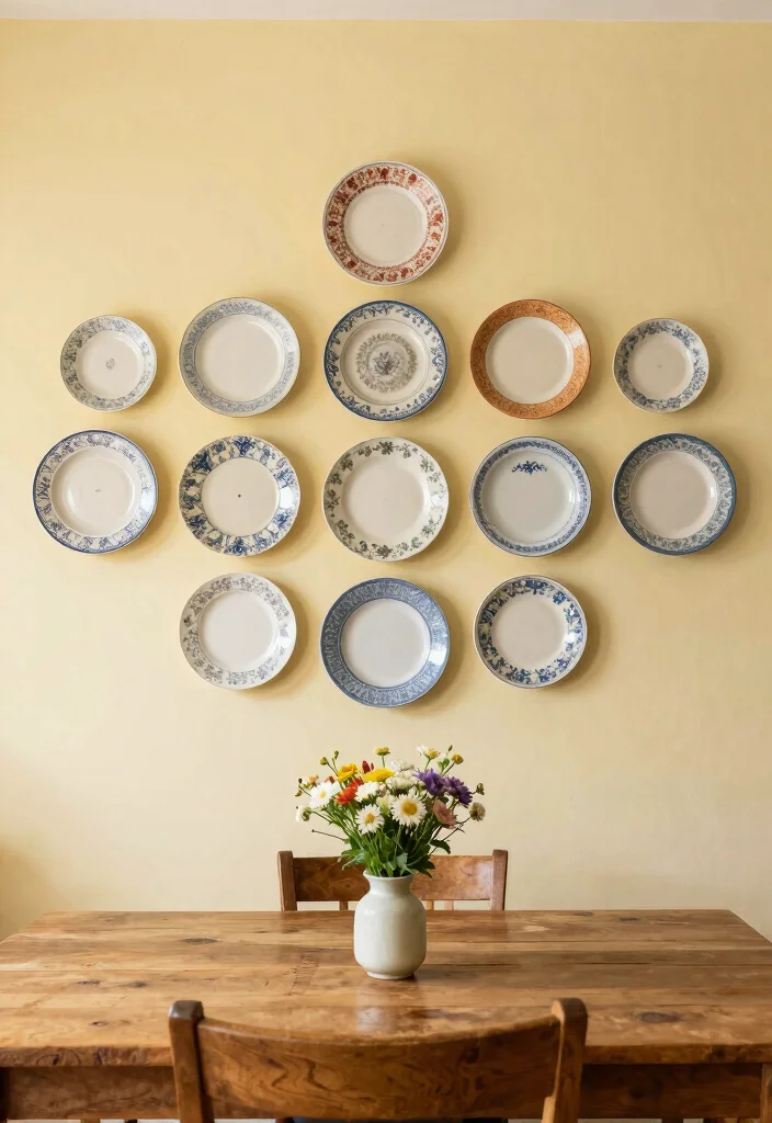 10 Small Wall Decor Ideas That Make a Big Impact 9. Vintage Plates as Wall Art 0