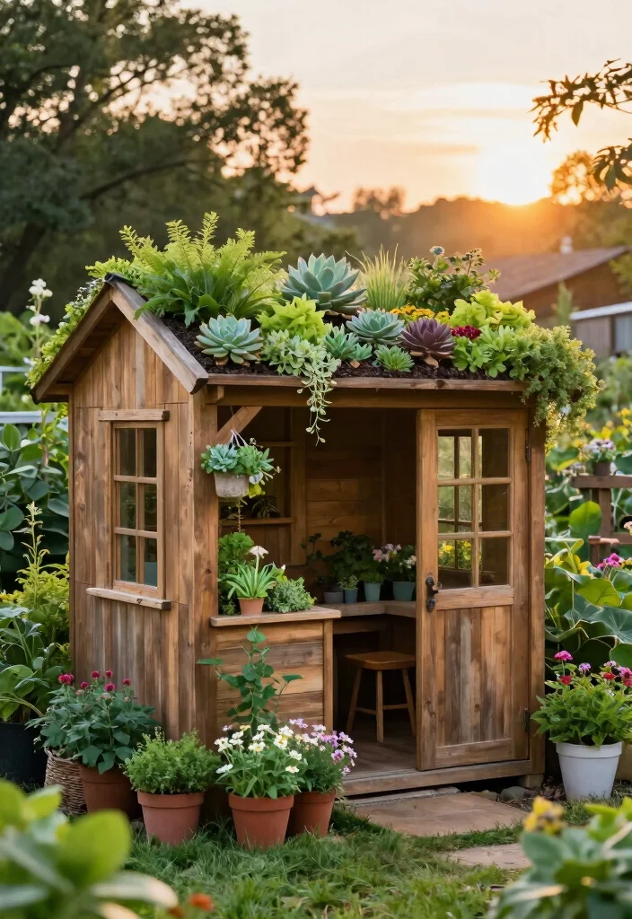 10 Tiny Backyard Ideas That Maximize Space and Comfort 10. Green Roof for Sustainability 0