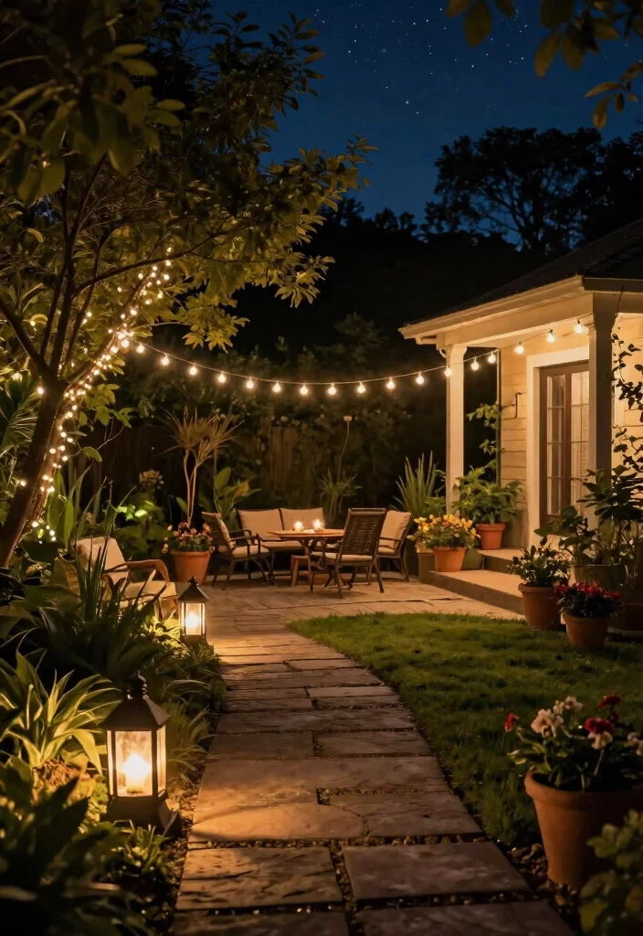 10 Tiny Backyard Ideas That Maximize Space and Comfort 5. Charming Outdoor Lighting 0