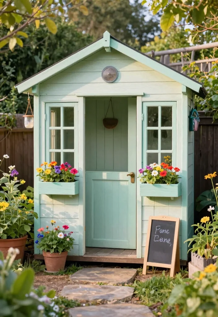 10 Tiny Backyard Ideas That Maximize Space and Comfort 6. Compact Garden Shed 0