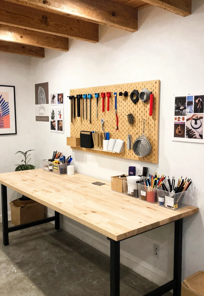 10 Unfinished Basement Ideas to Plan Your Future Remodel 35 10 Unfinished Basement Ideas to Plan Your Future Remodel 5. DIY Crafting Space 0