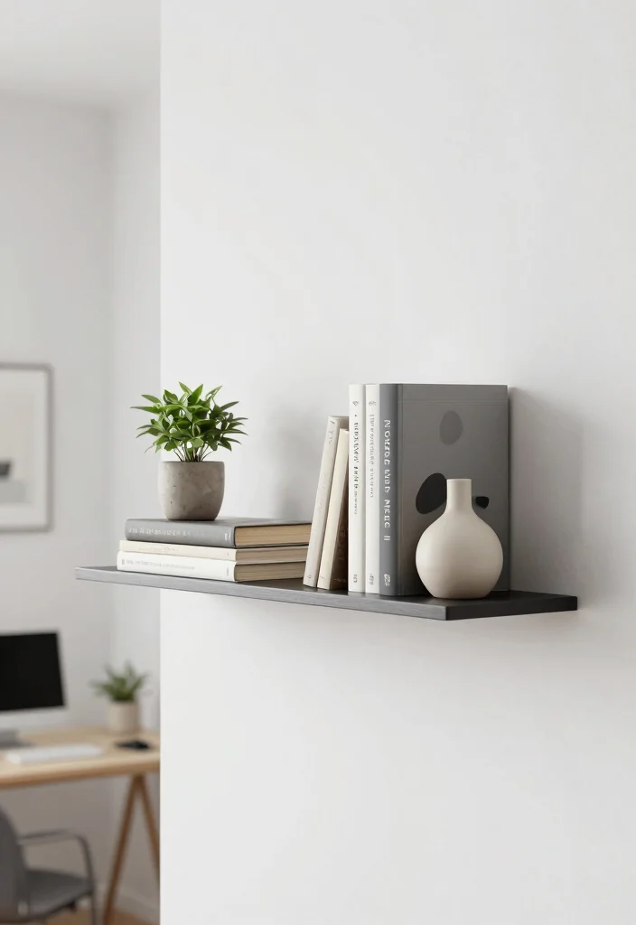 12 Aesthetic Desk Organization Ideas for Stylish Workspaces 1. Floating Shelves for Stylish Storage 0