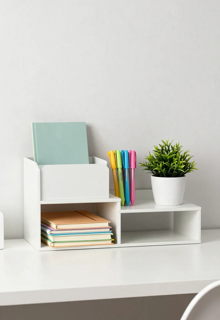 12 Aesthetic Desk Organization Ideas for Stylish Workspaces 10. Multi Level Desk Arrangements 0