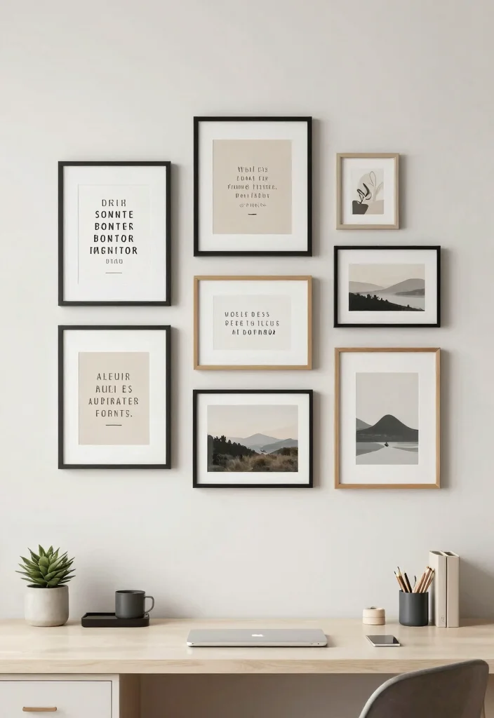 12 Aesthetic Desk Organization Ideas for Stylish Workspaces 8. Personalized Wall Art 0