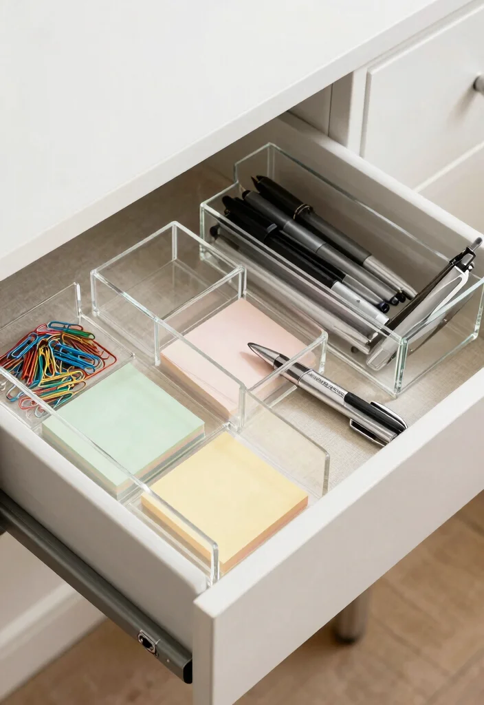 12 Aesthetic Desk Organization Ideas for Stylish Workspaces 9. Creative Drawer Organizers 0