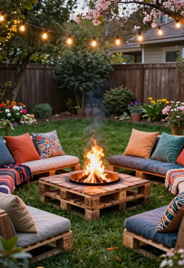 12 Backyard Fire Pit Ideas for Easy Entertaining Outdoors 1 12 Backyard Fire Pit Ideas for Easy Entertaining Outdoors 1. Upcycled Pallet Fire Pit 0