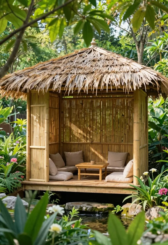 12 Backyard Gazebo Ideas for Shade and Stylish Entertaining 1. Eco Friendly Bamboo Gazebo 0