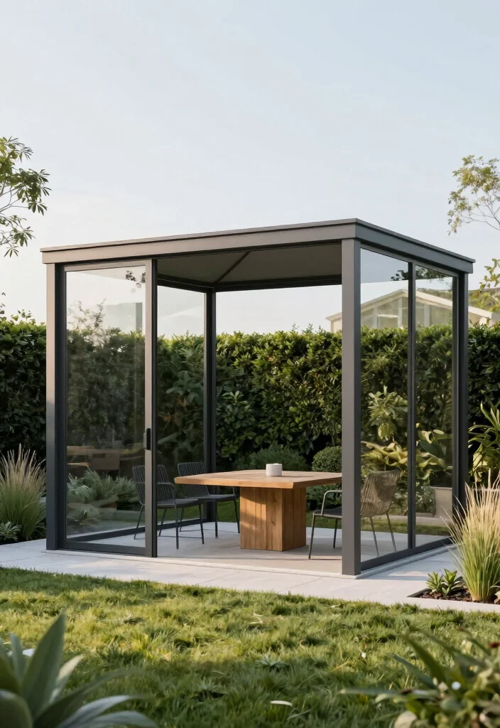 12 Backyard Gazebo Ideas for Shade and Stylish Entertaining 3. Modern Minimalist Gazebo 0