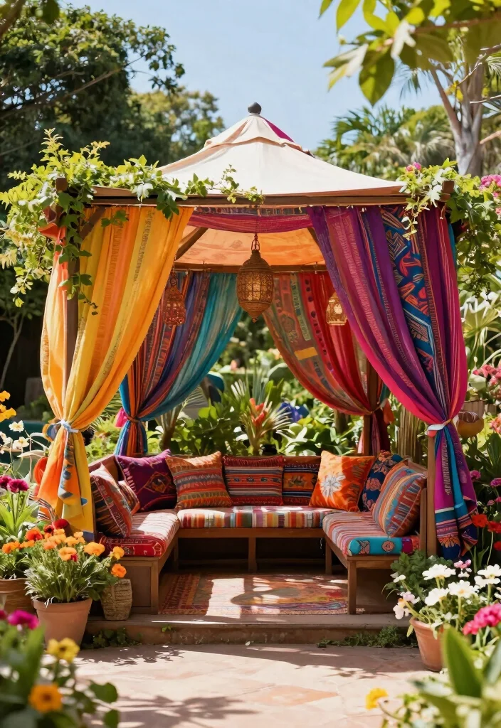 12 Backyard Gazebo Ideas for Shade and Stylish Entertaining 5. Eco Chic Fabric Gazebo 0
