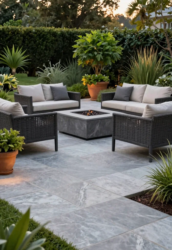 12 Backyard Hardscape Ideas for Low Maintenance Design 1. Sleek Stone Patios 0
