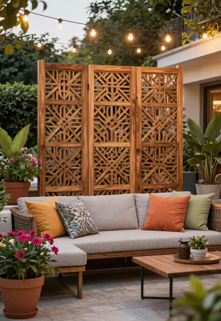 12 Backyard Privacy Ideas to Create a Secluded Outdoor Retreat 12 12 Backyard Privacy Ideas to Create a Secluded Outdoor Retreat 2. Decorative Privacy Screens 0