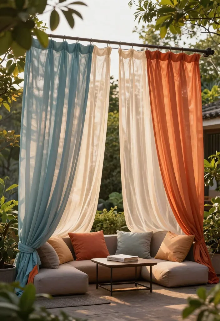12 Backyard Privacy Ideas to Create a Secluded Outdoor Retreat 47 12 Backyard Privacy Ideas to Create a Secluded Outdoor Retreat 7. Outdoor Curtains 0