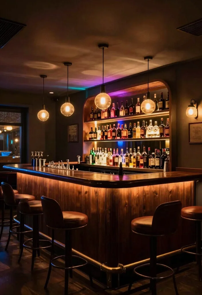 12 Basement Bar Ideas for Entertaining at Home in Style 41 12 Basement Bar Ideas for Entertaining at Home in Style 11. Bar with Custom Lighting 0