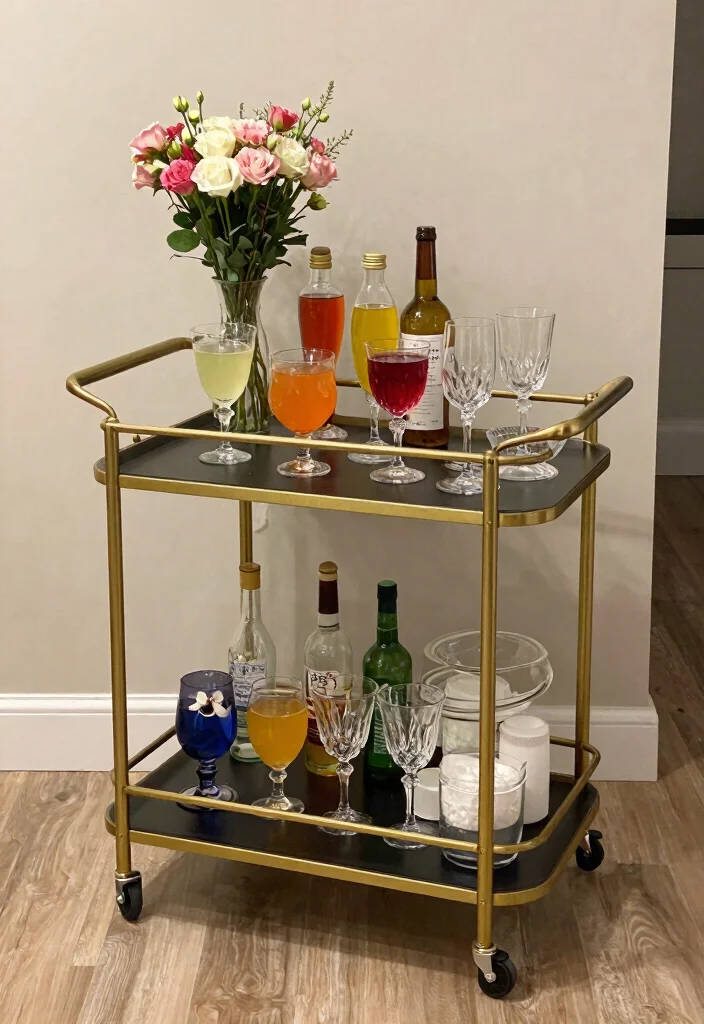 12 Basement Bar Ideas for Entertaining at Home in Style 29 12 Basement Bar Ideas for Entertaining at Home in Style 9. DIY Bar Cart for Flexibility 0