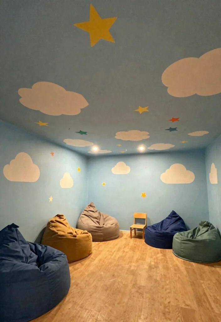 12 Basement Ceiling Ideas to Improve Height and Lighting 62 12 Basement Ceiling Ideas to Improve Height and Lighting 12. Decal or Stenciling Accents 0