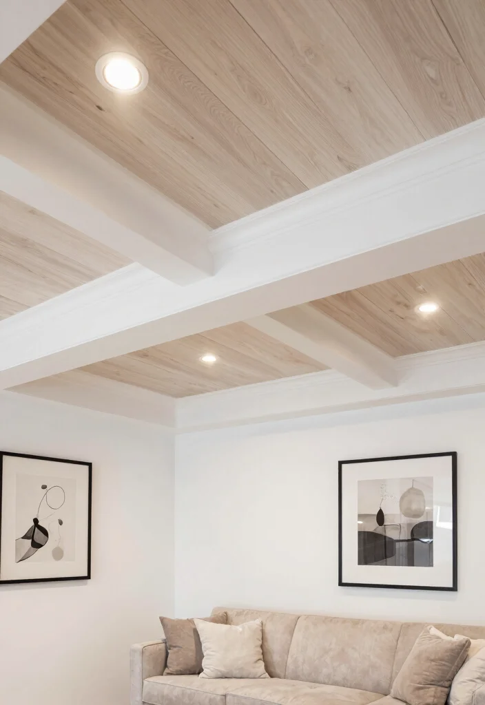 12 Basement Ceiling Ideas to Improve Height and Lighting 27 12 Basement Ceiling Ideas to Improve Height and Lighting 7. Create a Faux Ceiling with Paneling 0