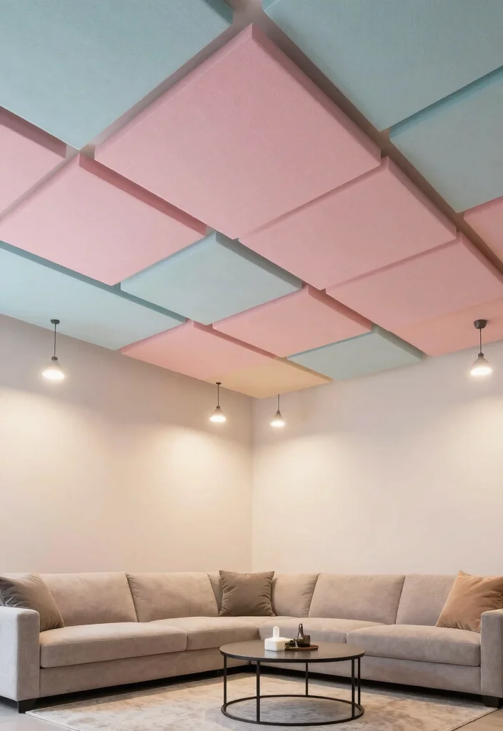 12 Basement Ceiling Ideas to Improve Height and Lighting 28 12 Basement Ceiling Ideas to Improve Height and Lighting 8. Integrate Soundproofing Panels 0