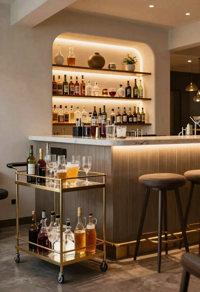 12 Basement Decorating Ideas for a Finished Look 10. Install a Bar or Mini Kitchen 0