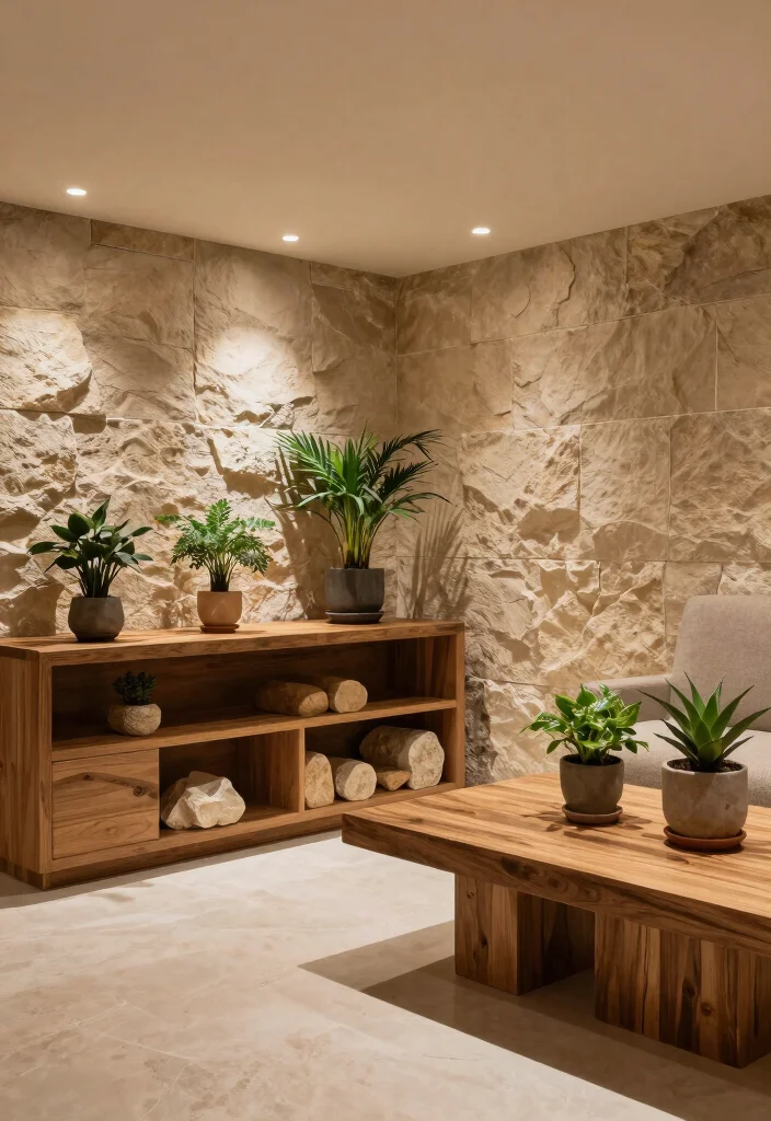 12 Basement Decorating Ideas for a Finished Look 6. Bring in Natural Elements 0