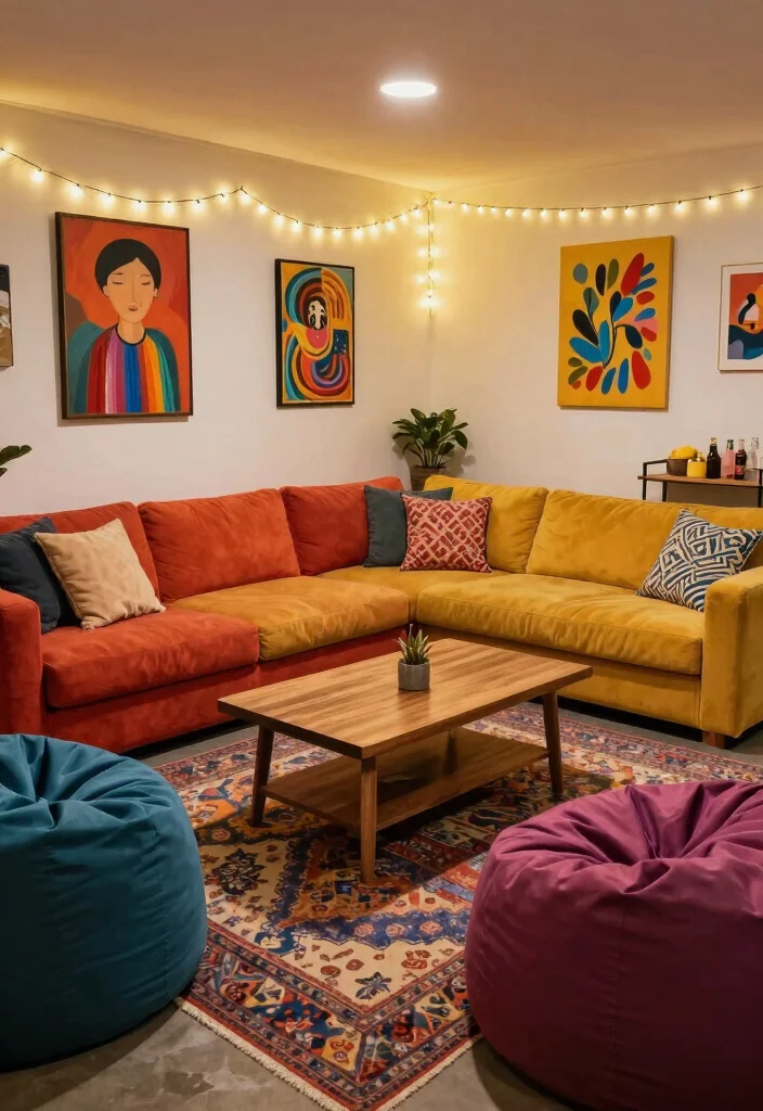 12 Basement Room Ideas for Flexible Living Spaces 3. Recreational Lounge Area 0