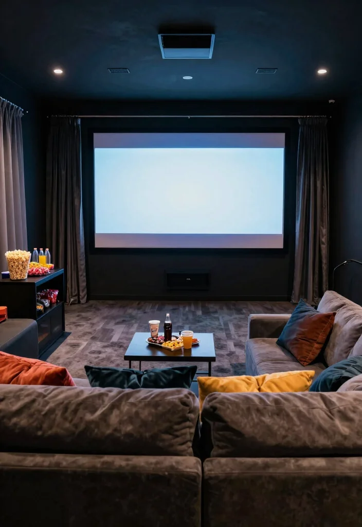 12 Basement Room Ideas for Flexible Living Spaces 7. Movie Theater Experience 0